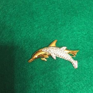 Swarovski Dolphin Brooch